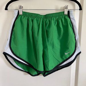 Nike Tempo Women's Dry Fit Brief-Lined Running Shorts in Green & White
